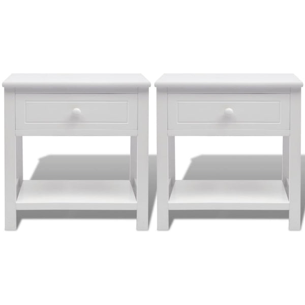 vidaXL Bedside Tables 2 pcs. Wood White