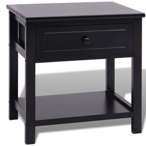 vidaXL Nightstand Wood Black