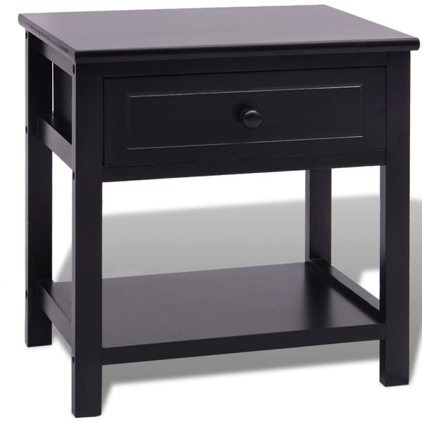 vidaXL Nightstand Wood Black