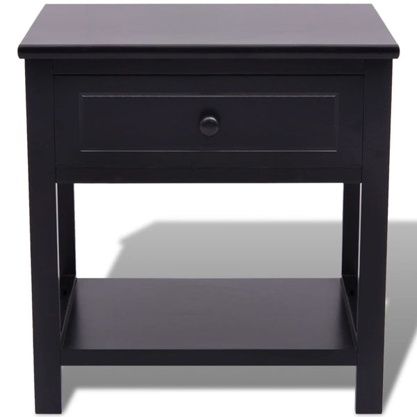 vidaXL Nightstand Wood Black