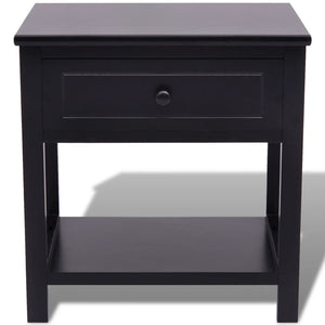 vidaXL Nightstand Wood Black