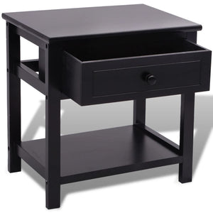 vidaXL Nightstand Wood Black