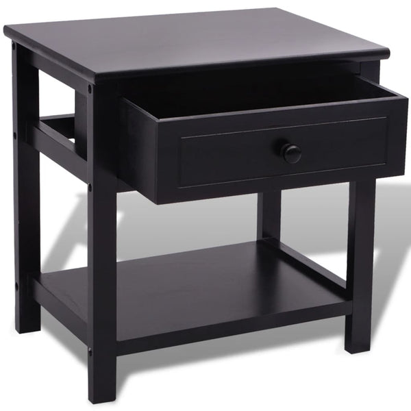 vidaXL Nightstand Wood Black