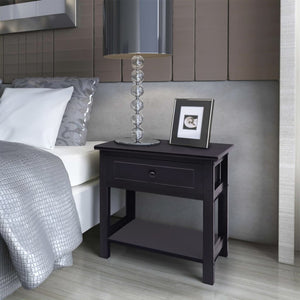 vidaXL Nightstand Wood Black