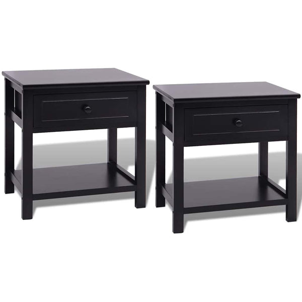 vidaXL Nightstands 2 pcs. Wood Black