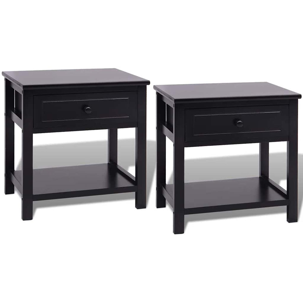 vidaXL Nightstands 2 pcs. Wood Black