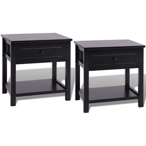 vidaXL Nightstands 2 pcs. Wood Black