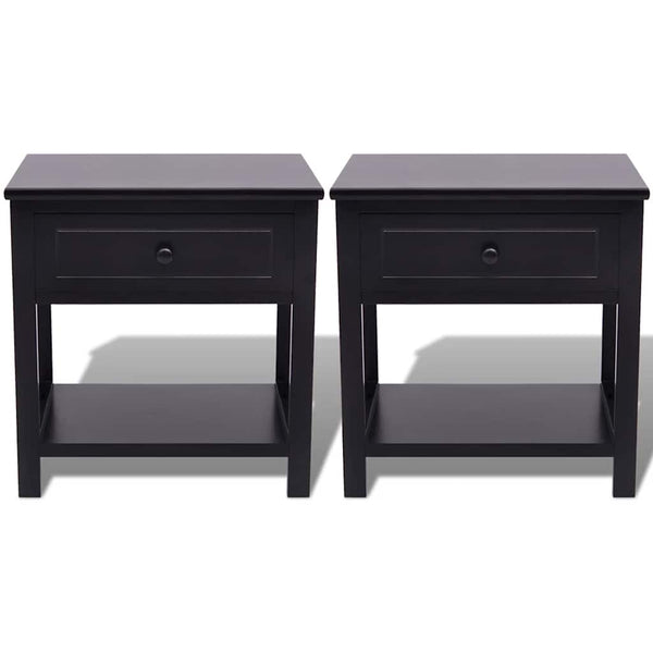 vidaXL Nightstands 2 pcs. Wood Black