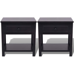 vidaXL Nightstands 2 pcs. Wood Black