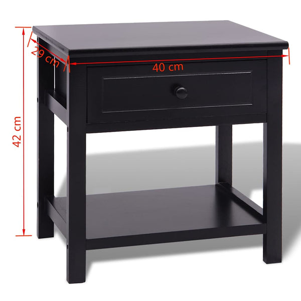 vidaXL Nightstands 2 pcs. Wood Black
