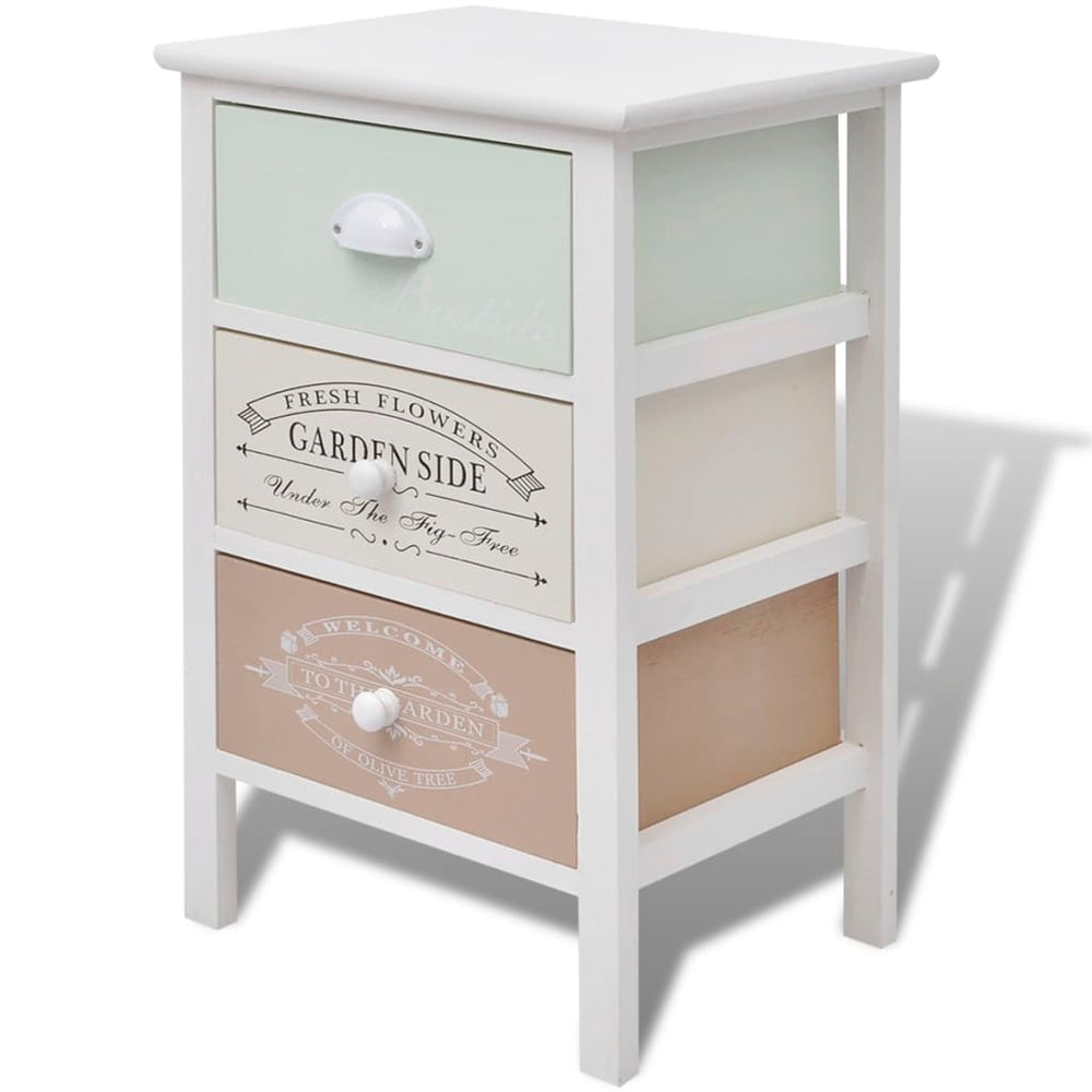 vidaXL French Style Side Cabinet with 3 Drawers Wood