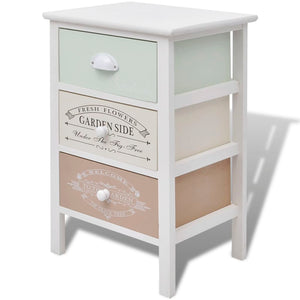 vidaXL French Style Side Cabinet with 3 Drawers Wood