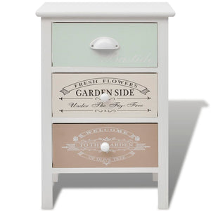 vidaXL French Style Side Cabinet with 3 Drawers Wood