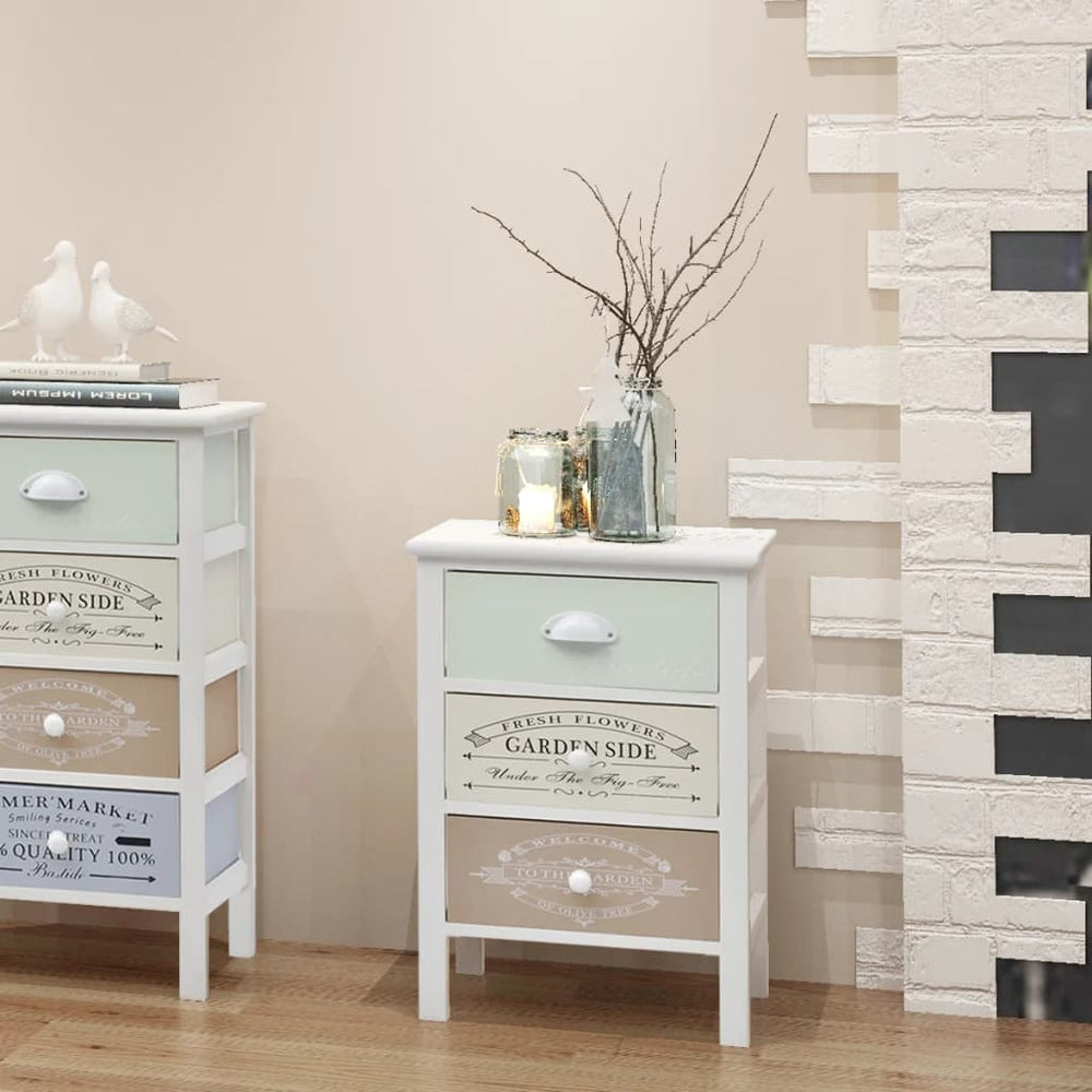vidaXL French Style Side Cabinet with 3 Drawers Wood