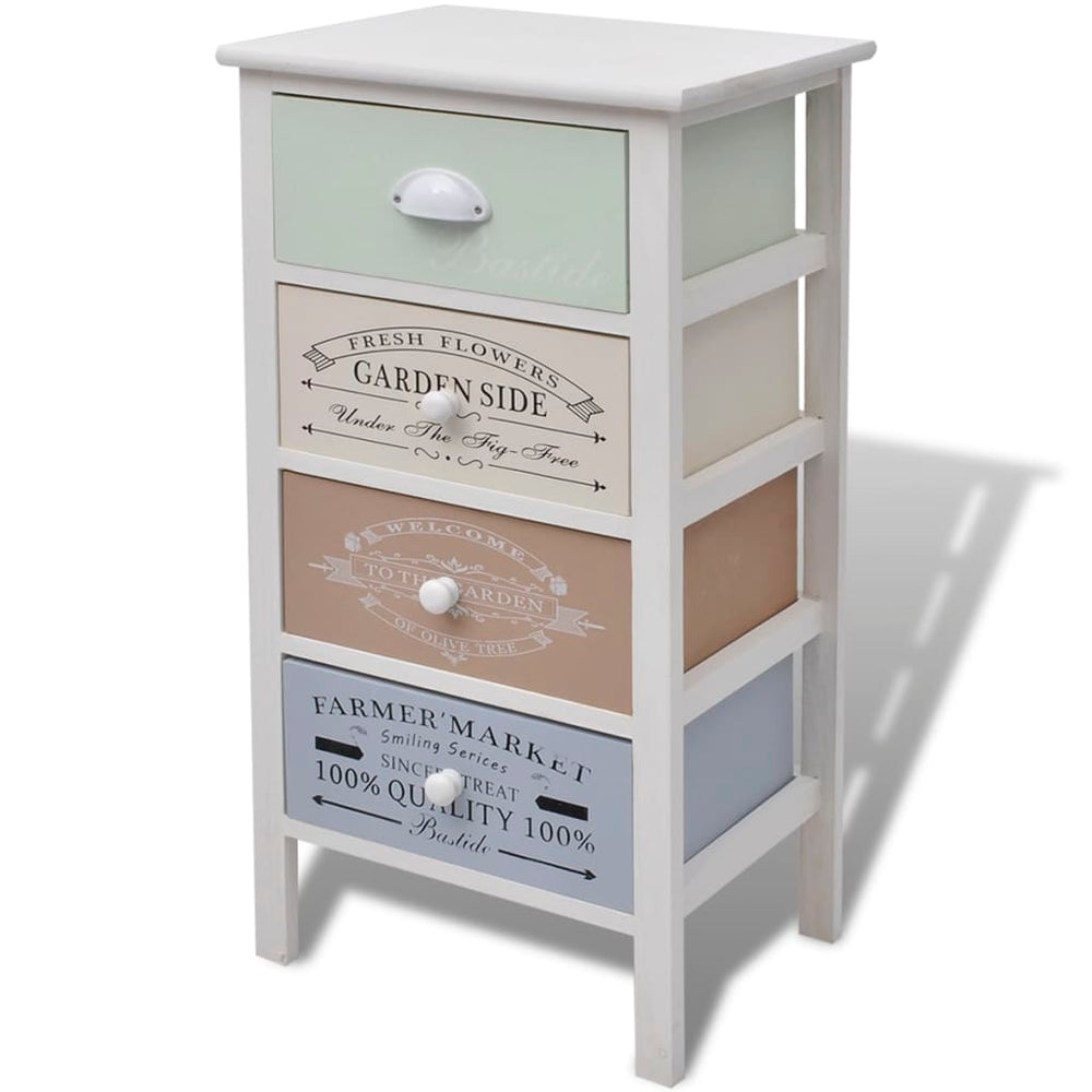 vidaXL Side Cabinet with 4 Drawers French Style Wood