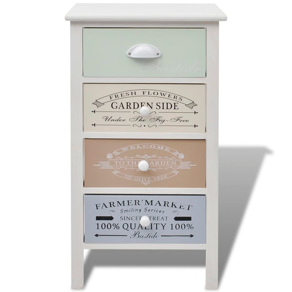 vidaXL Side Cabinet with 4 Drawers French Style Wood