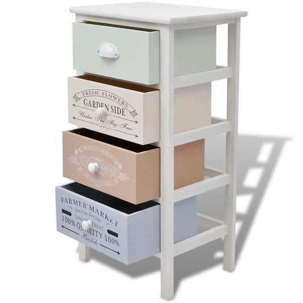 vidaXL Side Cabinet with 4 Drawers French Style Wood