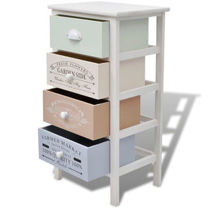 vidaXL Side Cabinet with 4 Drawers French Style Wood