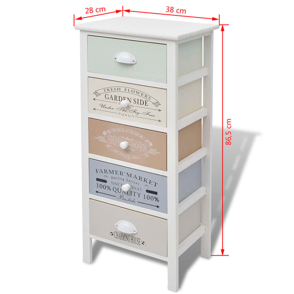 vidaXL French Style 5-Drawer Sideboard Wooden