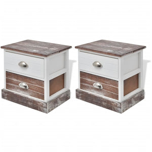 vidaxL Bedside Cabinets 2 pcs. Brown and White