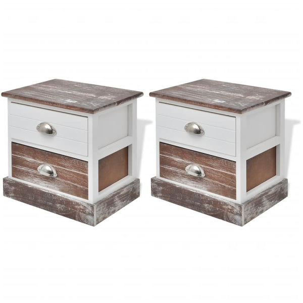 vidaxL Bedside Cabinets 2 pcs. Brown and White