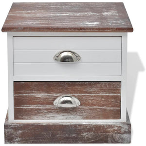 vidaxL Bedside Cabinets 2 pcs. Brown and White