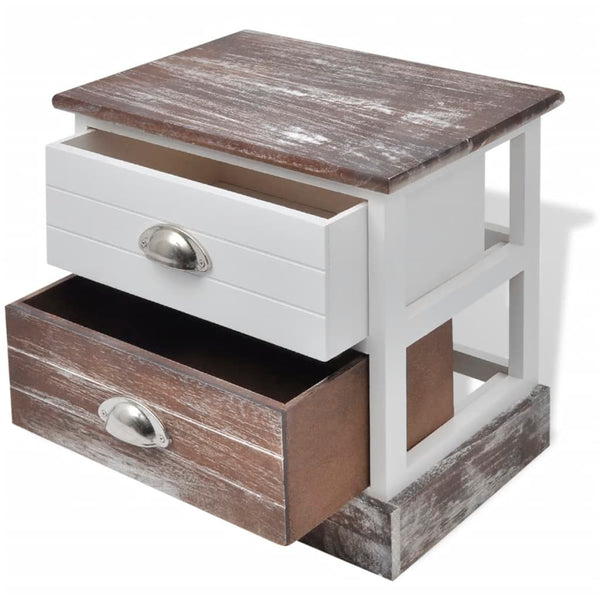 vidaxL Bedside Cabinets 2 pcs. Brown and White