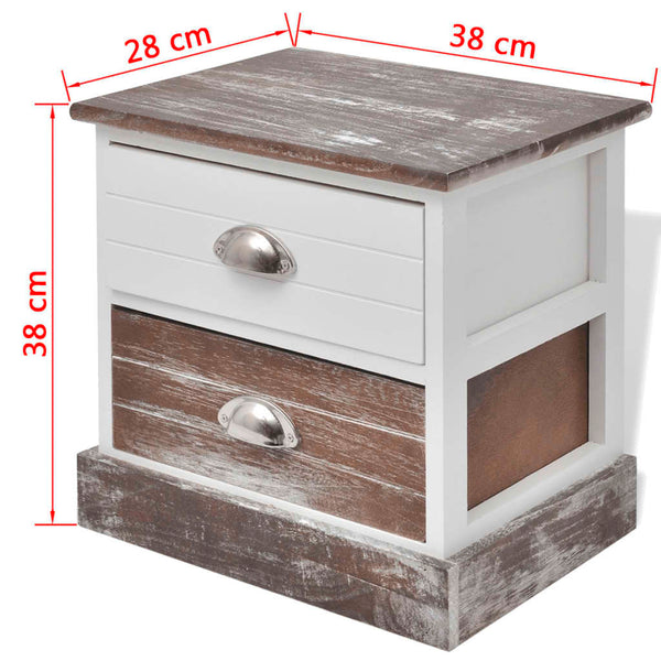 vidaxL Bedside Cabinets 2 pcs. Brown and White