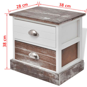 vidaxL Bedside Cabinets 2 pcs. Brown and White
