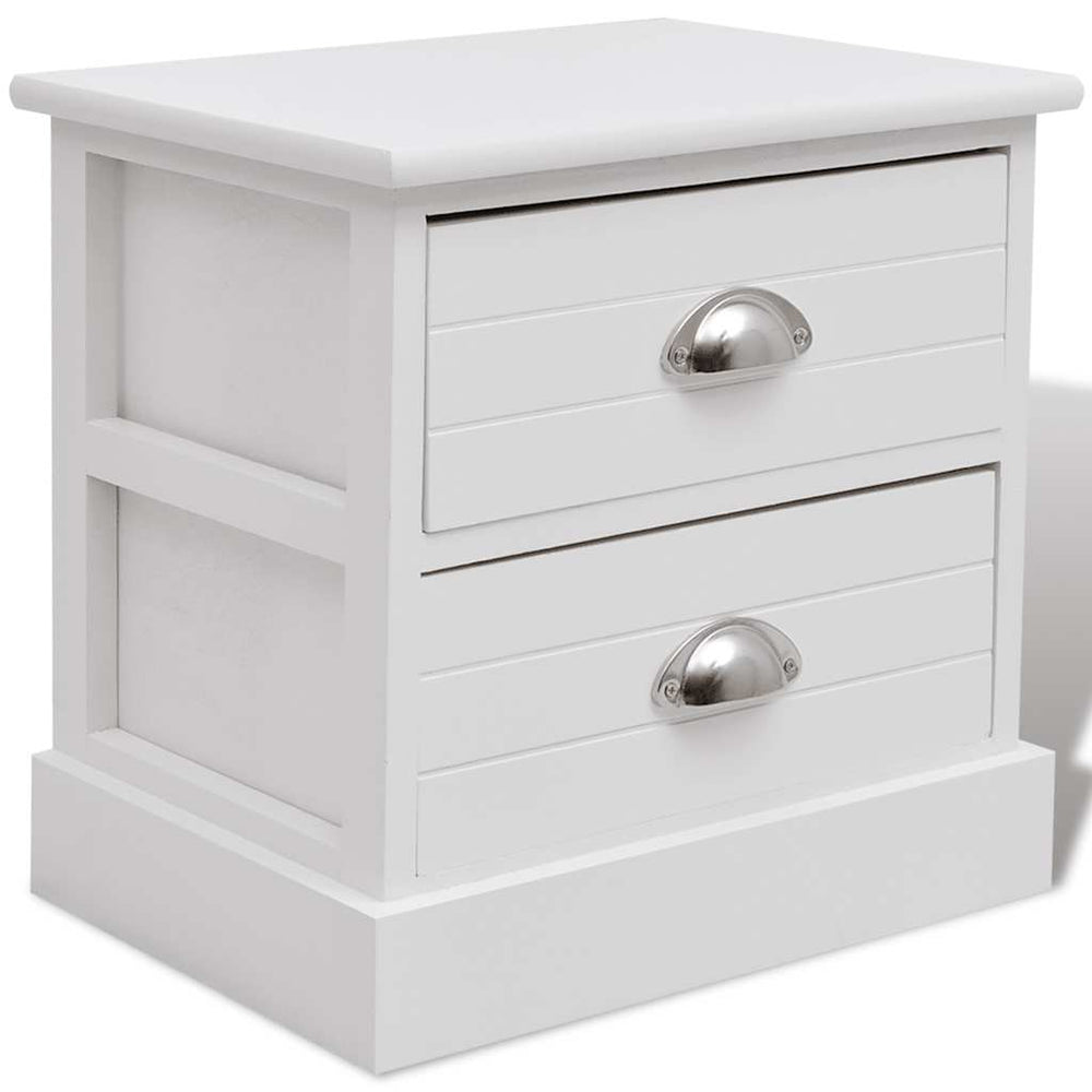 vidaXL French Style Bedside Table White
