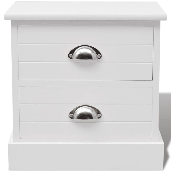 vidaXL French Style Bedside Table White