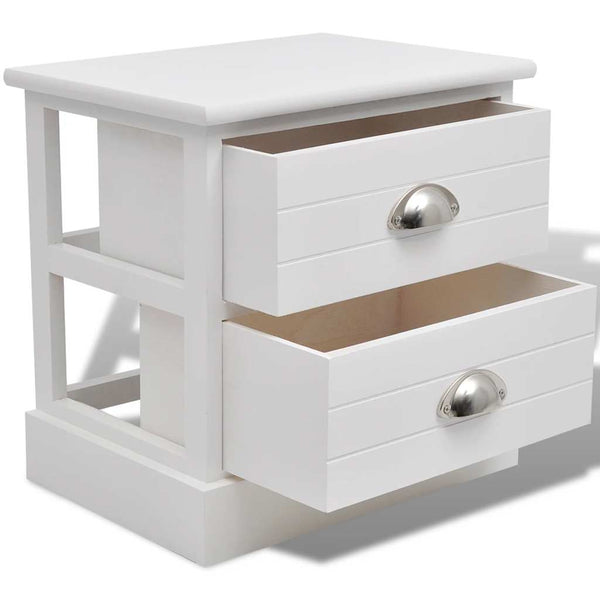 vidaXL French Style Bedside Table White