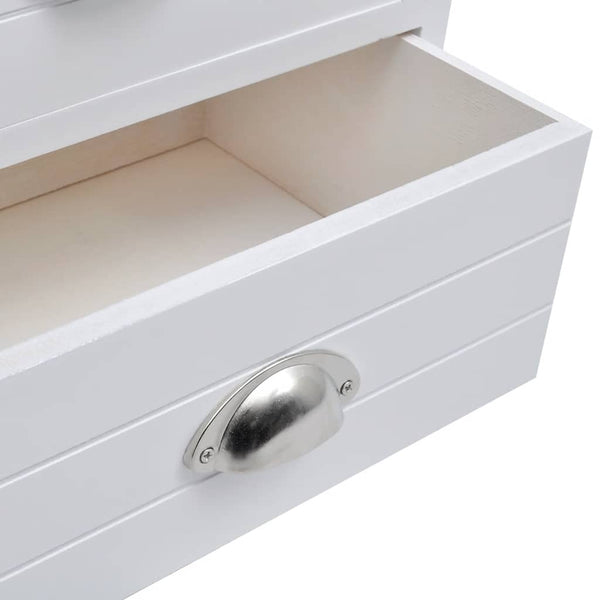 vidaXL French Style Bedside Table White