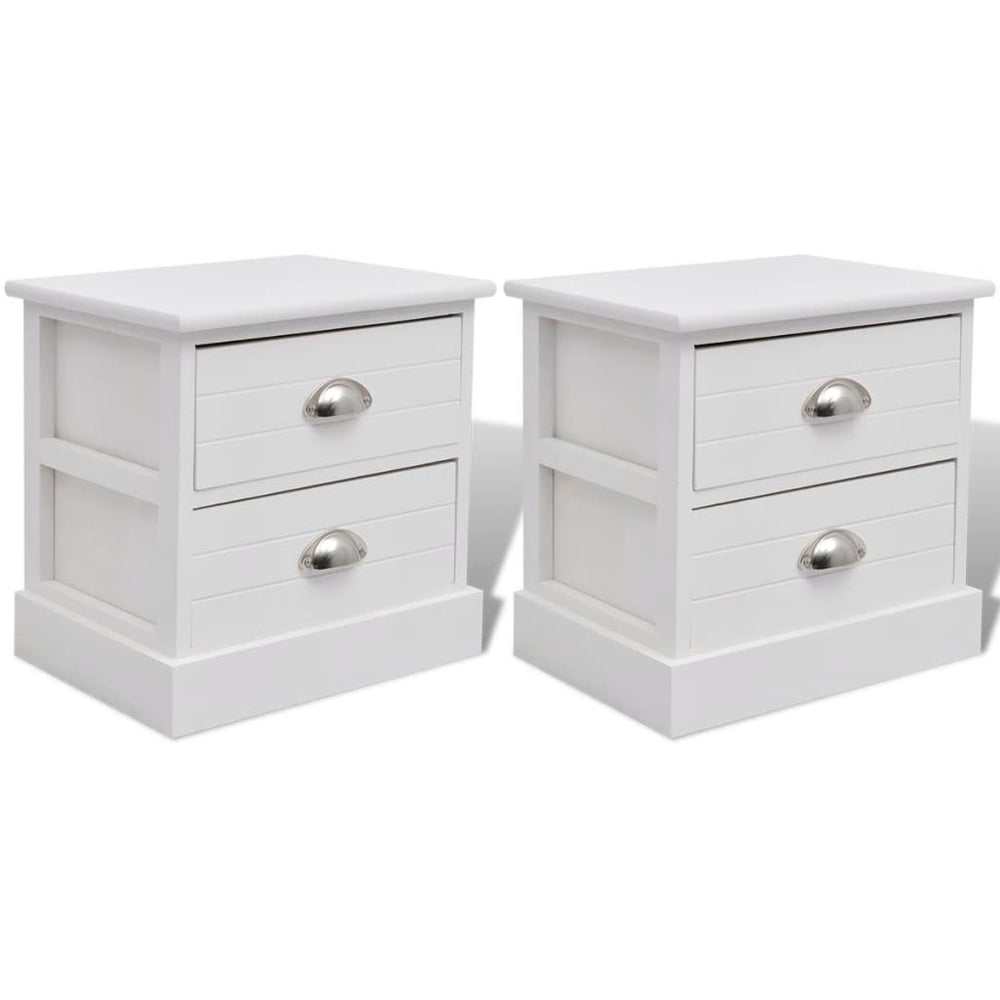 vidaXL Nightstands 2 pcs French Style White