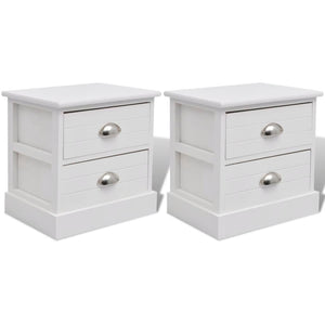vidaXL Nightstands 2 pcs French Style White