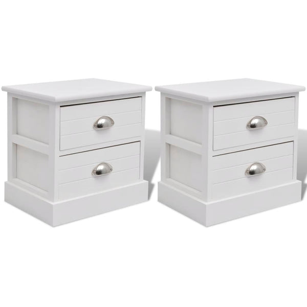 vidaXL Nightstands 2 pcs French Style White