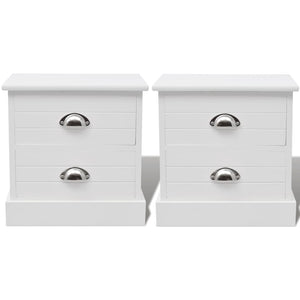 vidaXL Nightstands 2 pcs French Style White