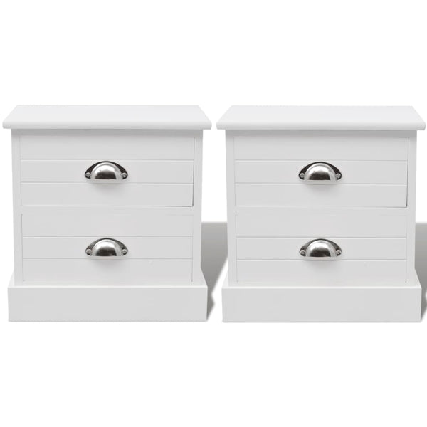vidaXL Nightstands 2 pcs French Style White