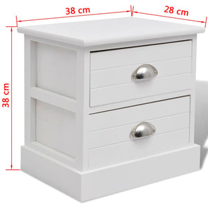 vidaXL Nightstands 2 pcs French Style White