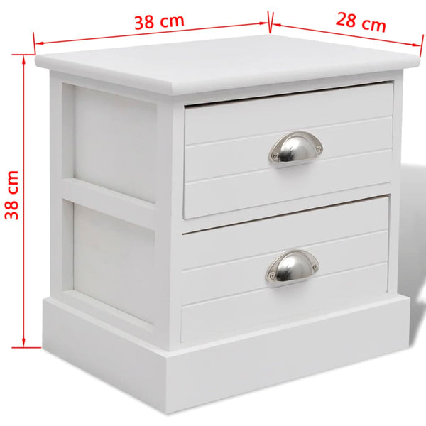 vidaXL Nightstands 2 pcs French Style White