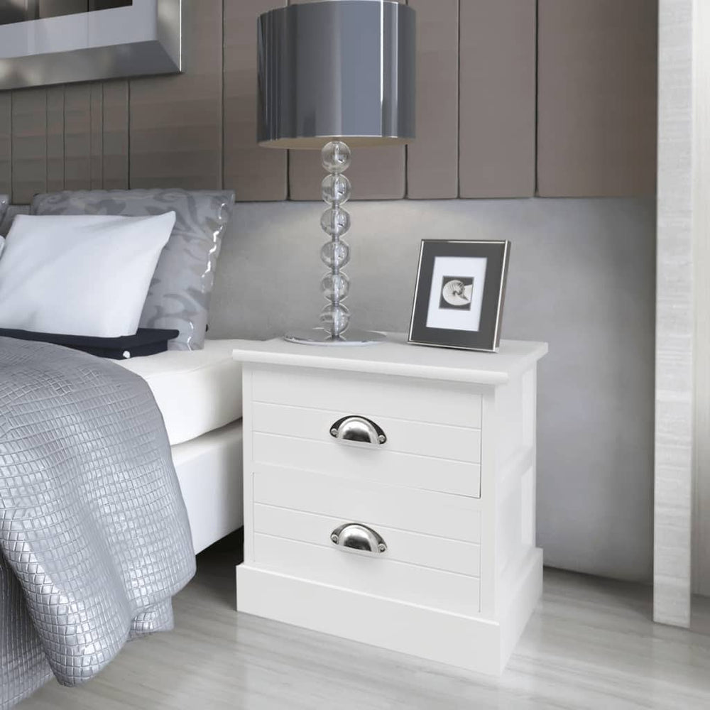 vidaXL Nightstands 2 pcs French Style White