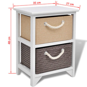 vidaXL Solid Wood Nightstand