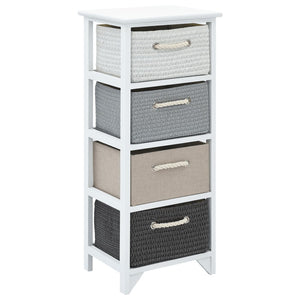 vidaXL Side Cabinet with 4 Baskets Wood