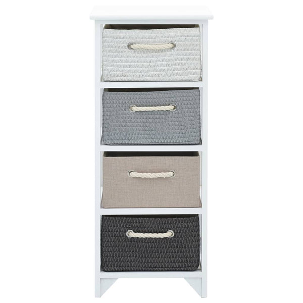 vidaXL Side Cabinet with 4 Baskets Wood