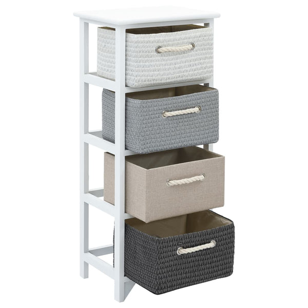 vidaXL Side Cabinet with 4 Baskets Wood