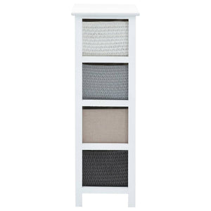 vidaXL Side Cabinet with 4 Baskets Wood