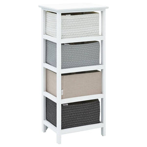 vidaXL Side Cabinet with 4 Baskets Wood