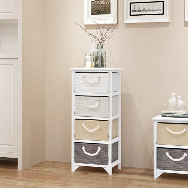 vidaXL Side Cabinet with 4 Baskets Wood