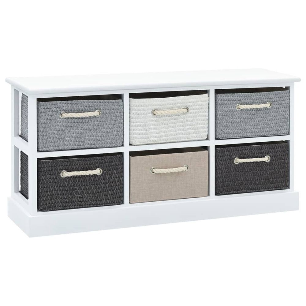 vidaXL Storage Bench with 6 Drawers, Wood