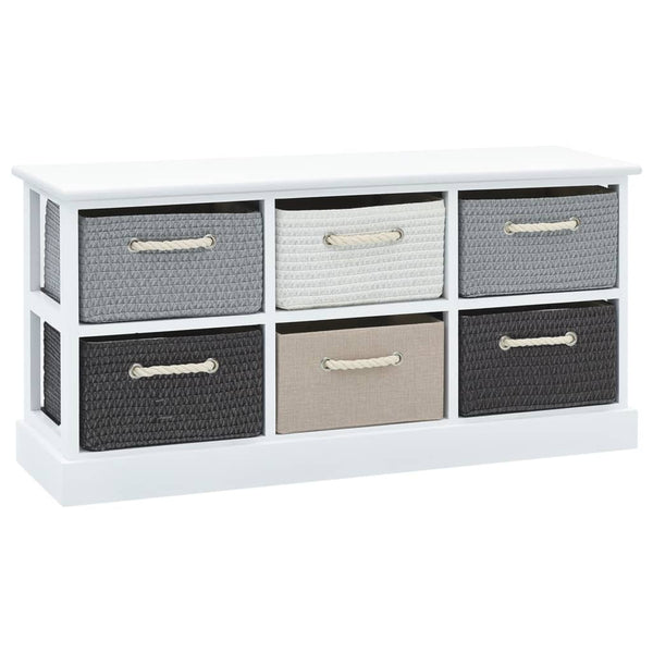 vidaXL Storage Bench with 6 Drawers, Wood